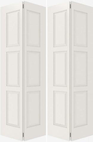 WDMA 20x80 Door (1ft8in by 6ft8in) Interior Bifold Smooth 6110 MDF 6 Panel Double Door 2