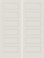 WDMA 20x80 Door (1ft8in by 6ft8in) Interior Bifold Smooth 6100 MDF 6 Panel Double Door 1