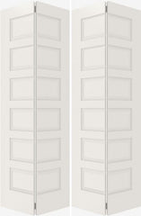 WDMA 20x80 Door (1ft8in by 6ft8in) Interior Bifold Smooth 6100 MDF 6 Panel Double Door 2