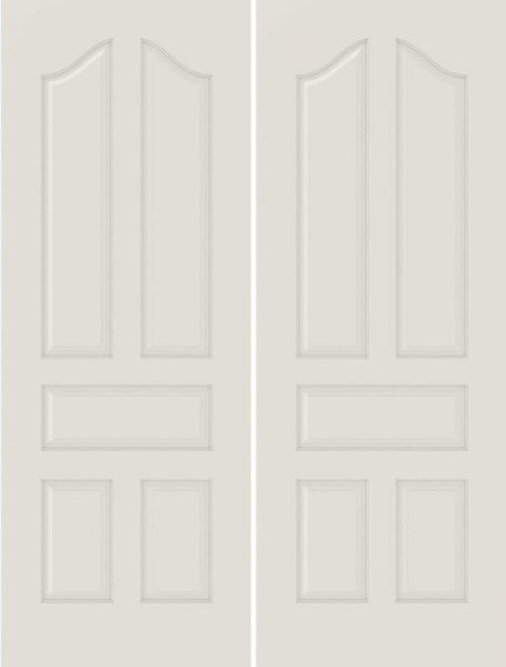 WDMA 20x80 Door (1ft8in by 6ft8in) Interior Barn Smooth 5050 MDF 5 Panel Arch Panel Double Door 1