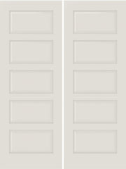WDMA 20x80 Door (1ft8in by 6ft8in) Interior Bypass Smooth 5100 MDF 5 Panel Double Door 1