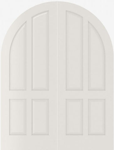 WDMA 20x80 Door (1ft8in by 6ft8in) Interior Swing Smooth 4070 MDF Pair 4 Panel Round Top / Panel Double Door 1