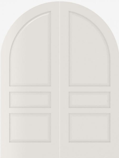 WDMA 20x80 Door (1ft8in by 6ft8in) Interior Swing Smooth 3070 MDF Pair 3 Panel Round Top / Panel Double Door 1