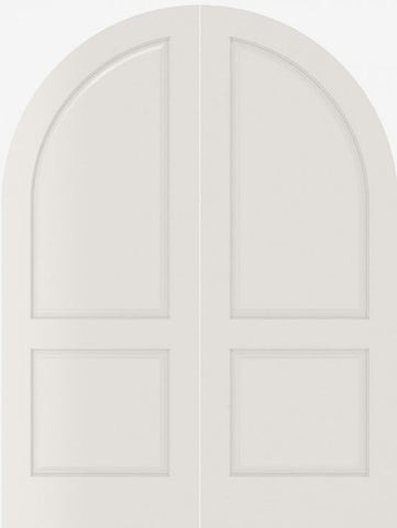 WDMA 20x80 Door (1ft8in by 6ft8in) Interior Swing Smooth 2070 MDF Pair 2 Panel Round Top / Panel Double Door 1
