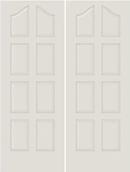 WDMA 20x80 Door (1ft8in by 6ft8in) Interior Bifold Smooth 8050 MDF 8 Panel Arch Panel Double Door 1