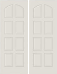 WDMA 20x80 Door (1ft8in by 6ft8in) Interior Swing Smooth 8020 MDF 8 Panel Arch Panel Double Door 1