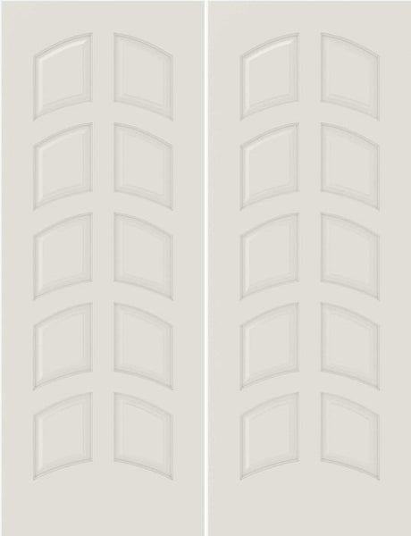 WDMA 20x80 Door (1ft8in by 6ft8in) Interior Swing Smooth 8010-GATOR MDF 10 Panel Arch Panel Double Door 1