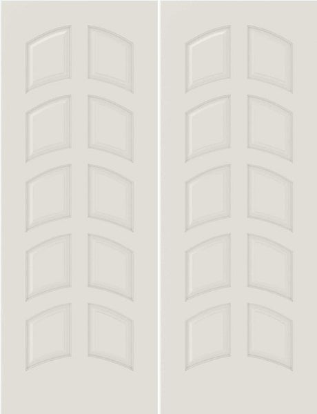 WDMA 20x80 Door (1ft8in by 6ft8in) Interior Swing Smooth 8010-GATOR MDF 10 Panel Arch Panel Double Door 1