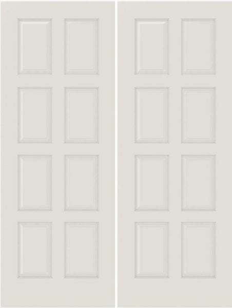WDMA 20x80 Door (1ft8in by 6ft8in) Interior Swing Smooth 8010 MDF 8 Panel Double Door 1
