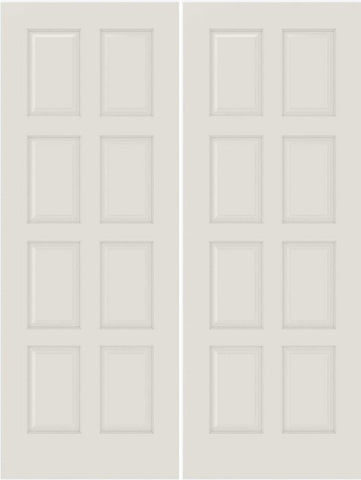 WDMA 20x80 Door (1ft8in by 6ft8in) Interior Swing Smooth 8010 MDF 8 Panel Double Door 1