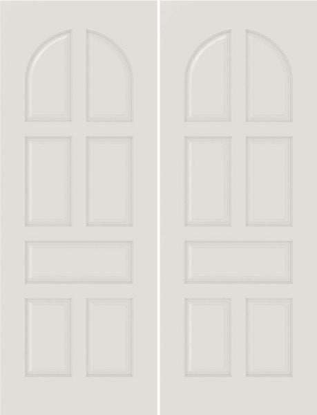WDMA 20x80 Door (1ft8in by 6ft8in) Interior Barn Smooth 7040 MDF 7 Panel Round Panel Double Door 1