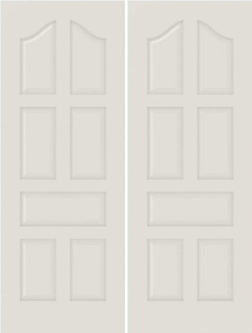 WDMA 20x80 Door (1ft8in by 6ft8in) Interior Barn Smooth 7030 MDF 7 Panel Arch Panel Double Door 1