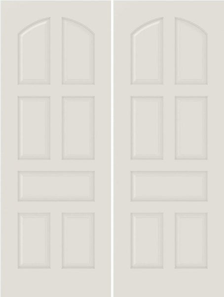 WDMA 20x80 Door (1ft8in by 6ft8in) Interior Barn Smooth 7020 MDF 7 Panel Arch Panel Double Door 1