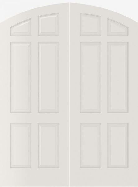 WDMA 20x80 Door (1ft8in by 6ft8in) Interior Swing Smooth 6060 MDF Pair 6 Panel Arch Top / Panel Double Door 1