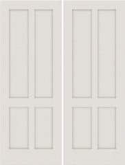 WDMA 20x80 Door (1ft8in by 6ft8in) Interior Swing Smooth 4010 MDF 4 Panel Shaker Double Door 1