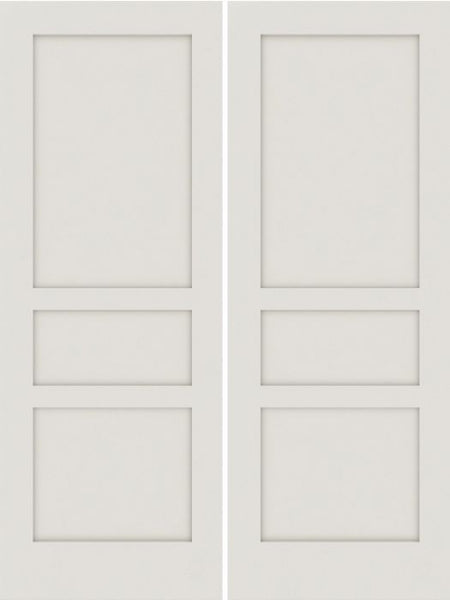 WDMA 20x80 Door (1ft8in by 6ft8in) Interior Barn Smooth 3010 MDF 3 Panel Shaker Double Door 1