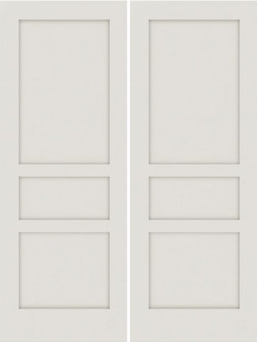 WDMA 20x80 Door (1ft8in by 6ft8in) Interior Barn Smooth 3010 MDF 3 Panel Shaker Double Door 1