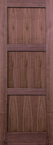 WDMA 24x80 Door (2ft by 6ft8in) Interior Walnut 80in 3 Panel Square Sticking Compression Fit Single Door 1