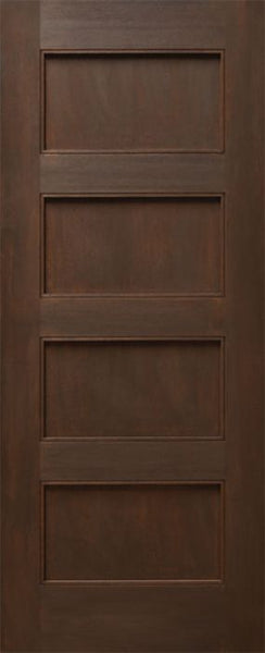 WDMA 24x80 Door (2ft by 6ft8in) Interior Mahogany 80in Four Flat Panels Square Sticking w/Reveal Single Door 1