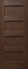 WDMA 24x80 Door (2ft by 6ft8in) Interior Mahogany 80in Four Flat Panels Square Sticking w/Reveal Single Door 1