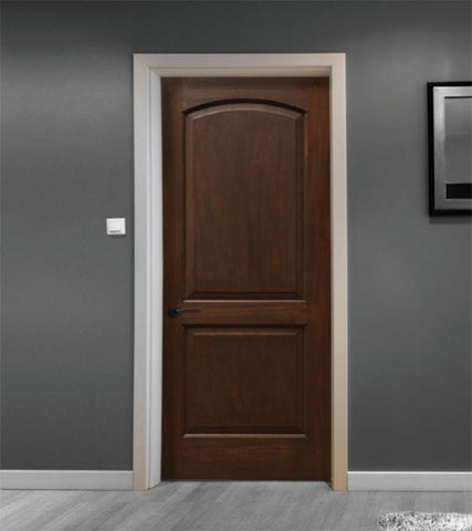 WDMA 24x80 Door (2ft by 6ft8in) Interior Mahogany 80in Two Panel Soft Arch Ovalo Sticking Single Door 2