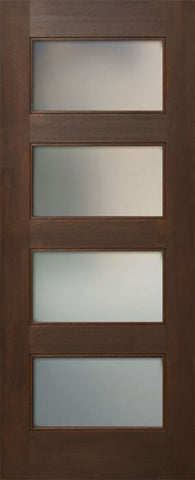 WDMA 24x80 Door (2ft by 6ft8in) Interior Mahogany 80in Four Lite Square Sticking w/Reveal Single Door 1