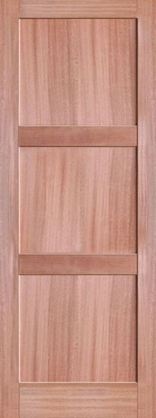 WDMA 24x80 Door (2ft by 6ft8in) Interior Barn Mahogany 3-Panel Solid Shaker Style Single Door SH-18 1