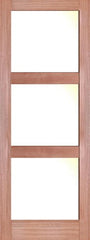 WDMA 24x80 Door (2ft by 6ft8in) Interior Barn Mahogany 3 Lite Shaker Single Door w/ Matte Glass SH-19 1