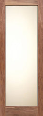 WDMA 24x80 Door (2ft by 6ft8in) Interior Swing Walnut Full Lite Shaker Style Single Door w/ Matte Glass SH-14 1