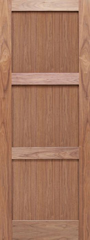 WDMA 24x80 Door (2ft by 6ft8in) Interior Barn Walnut 3-Panel Solid Shaker Style Single Door SH-18 1