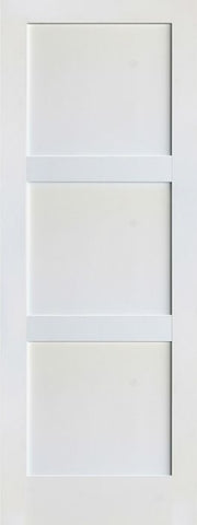 WDMA 24x80 Door (2ft by 6ft8in) Interior Barn Paint grade 3-Panel Solid Shaker Style White Single Door SH-18 1