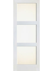 WDMA 24x80 Door (2ft by 6ft8in) Interior Swing Pine 80in Primed 3 Lite Frosted Shaker Single Door | 4603 1