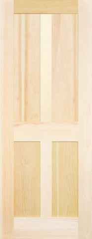 WDMA 24x80 Door (2ft by 6ft8in) Interior Pocket Paint grade 7940 Wood 4 Panel Transitional Shaker Single Door 1