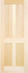 WDMA 24x80 Door (2ft by 6ft8in) Interior Pocket Paint grade 7940 Wood 4 Panel Transitional Shaker Single Door 1