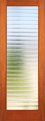 WDMA 24x84 Door (2ft by 7ft) Interior Barn Mahogany Modern Single Door 1-Lite FG-7 Deco Bars Glass 1