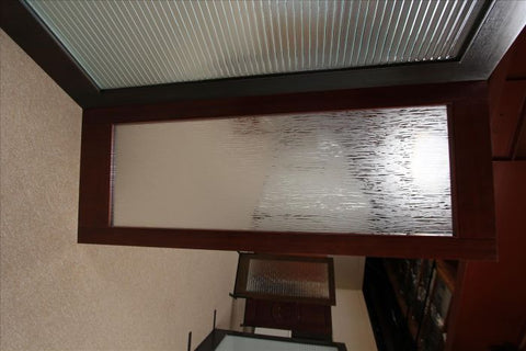 WDMA 24x84 Door (2ft by 7ft) Interior Barn Mahogany Modern Single Door 1-Lite FG-7 Deco Bars Glass 4