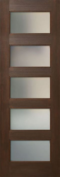WDMA 24x96 Door (2ft by 8ft) Interior Mahogany 96in Five Lite Square Sticking w/Reveal Single Door 1