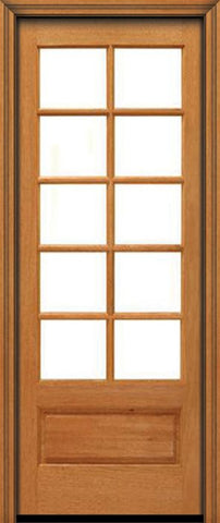 WDMA 24x96 Door (2ft by 8ft) French Mahogany 96in 10 lite 1 Panel Single Door IG Glass 1