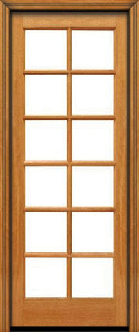 WDMA 24x96 Door (2ft by 8ft) Patio Mahogany 96in 12 lite French Single Door IG Glass 1
