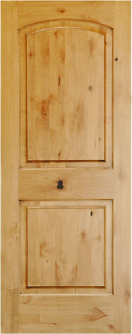 WDMA 24x96 Door (2ft by 8ft) Interior Swing Knotty Alder 96in 2 Panel Arch Single Door 1-3/8in Thick KW-121 1