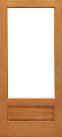 WDMA 24x96 Door (2ft by 8ft) Patio Mahogany 1-lite-P/B French Brazilian Wood 1 Panel IG Glass Single Door 1