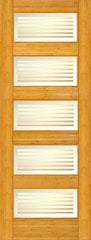 WDMA 24x96 Door (2ft by 8ft) Interior Swing Bamboo BM-12 Contemporary 5 Lite Matte Bars Glass Single Door 1