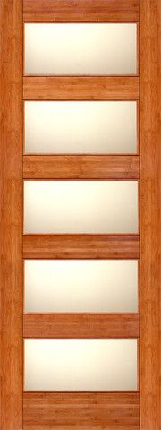 WDMA 24x96 Door (2ft by 8ft) Interior Barn Bamboo BM-11 Contemporary 5 Lite Matte Glass Single Door 1