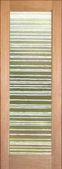 WDMA 24x96 Door (2ft by 8ft) Interior Barn Tropical Hardwood Conemporary Single Door 1-Lite FG-13 Clouds Glass 1