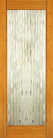 WDMA 24x96 Door (2ft by 8ft) Interior Swing Bamboo BM-33 Contemporary Waterfall Glass Single Door 1