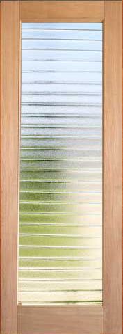 WDMA 24x96 Door (2ft by 8ft) Interior Swing Tropical Hardwood Modern Single Door 1-Lite FG-7 Deco Bars Glass 1