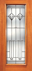 WDMA 24x96 Door (2ft by 8ft) Exterior Mahogany Full Lite Contemporary Art Deco Glass Single Door 1