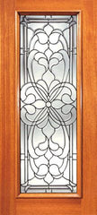 WDMA 24x96 Door (2ft by 8ft) Exterior Mahogany Floral Scrollwork Beveled Glass Front Single Door Full Lite 1