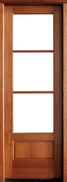 WDMA 24x96 Door (2ft by 8ft) French Swing Mahogany Alexandria TDL 3 Lite Single Door 1
