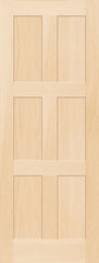 WDMA 26x80 Door (2ft2in by 6ft8in) Interior Swing Pine 796R Wood 6 Panel Transitional Shaker Single Door 1